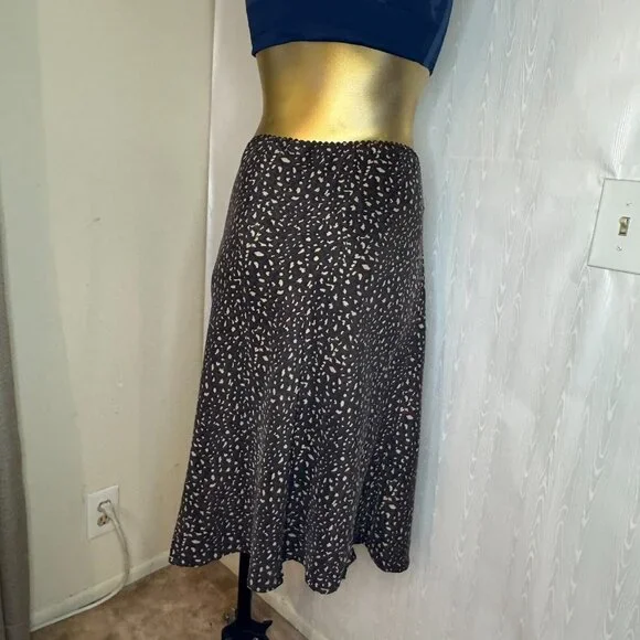 NWT Vintage Y2K 90s Women's Large Leopard Print Slip Midi Skirt Pull On - Picture 5 of 5